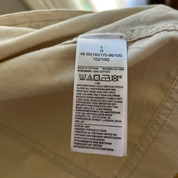 Gap Factory Cream 100% Cotton Denim Utility Jacket - L - Picture 5 of 7